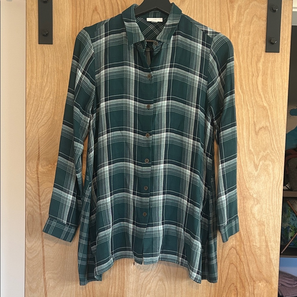 J. Jill flowy Green Plaid Top